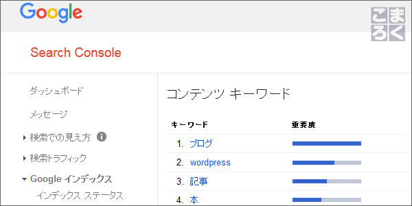 Search Console で使用率の高い文字を確認してみた