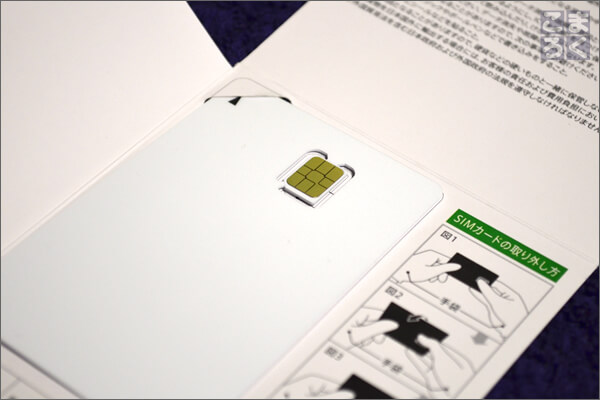 到着直後のmineoのSIMの写真