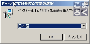 インストールする言語に日本語を選択